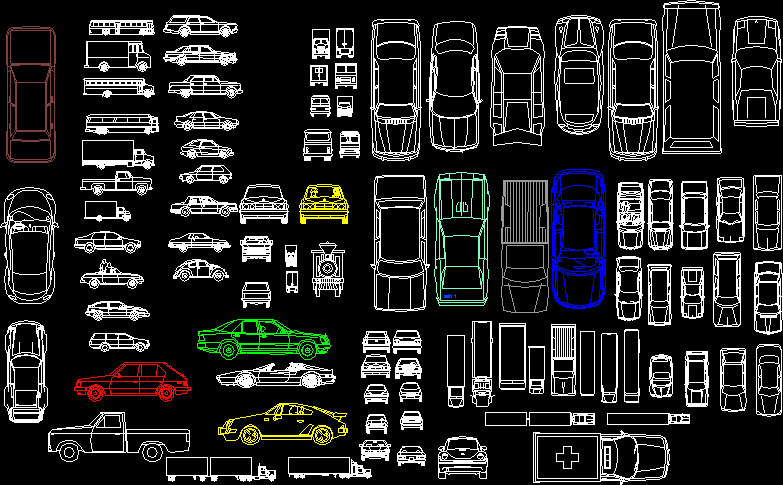  Blocks  Of Cars 2D DWG Block  for AutoCAD   Designs CAD 