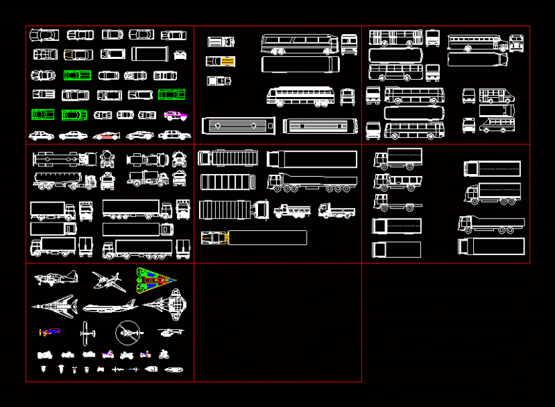 Blocks Vehicles DWG Plan for AutoCAD