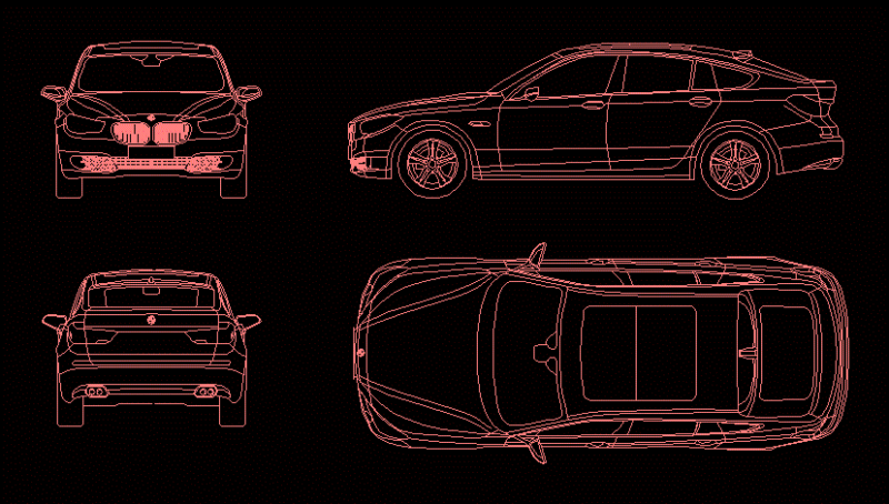 Bmw 5 Series Gt DWG Model for AutoCAD