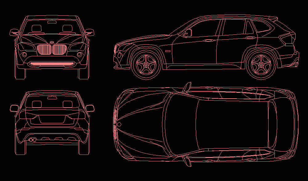 Bmw X1 Car Model Car DWG Model for AutoCAD  Designs CAD