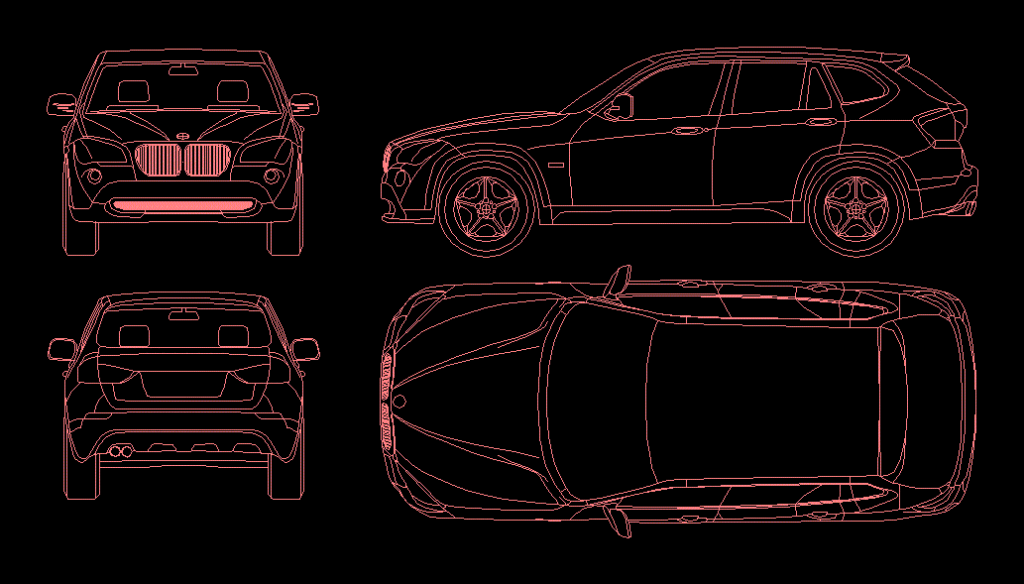 Bmw X1 Car Model Car DWG Model for AutoCAD