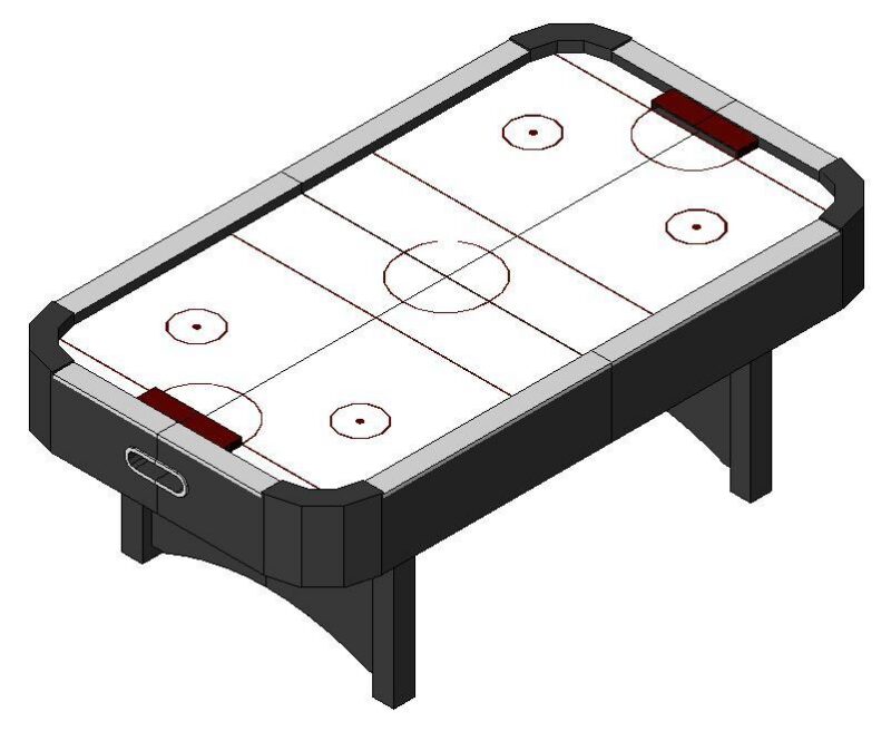 3D Air Hockey Table Revit RFA Model