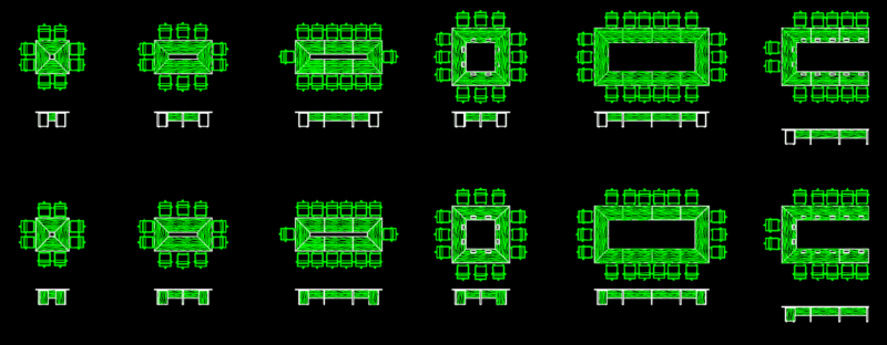 Board Room Tables DWG Block for AutoCAD