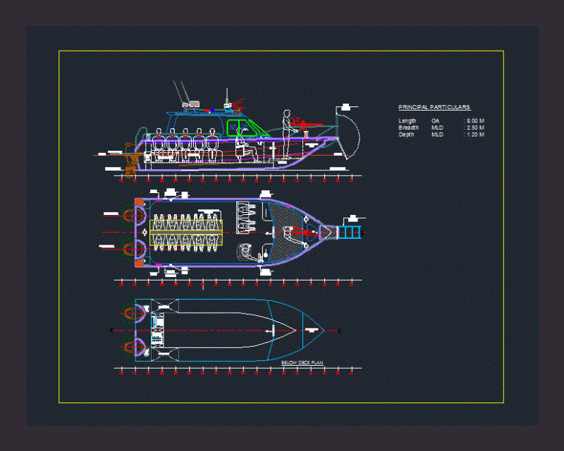 Boat DWG Block for AutoCAD