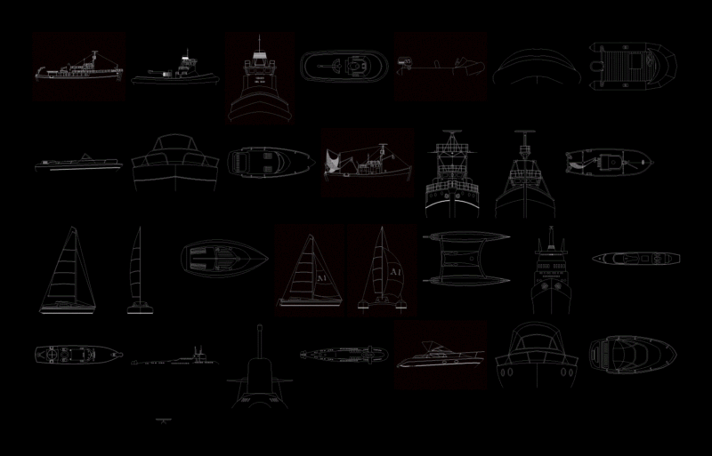 Boat Blocks DWG Block for AutoCAD