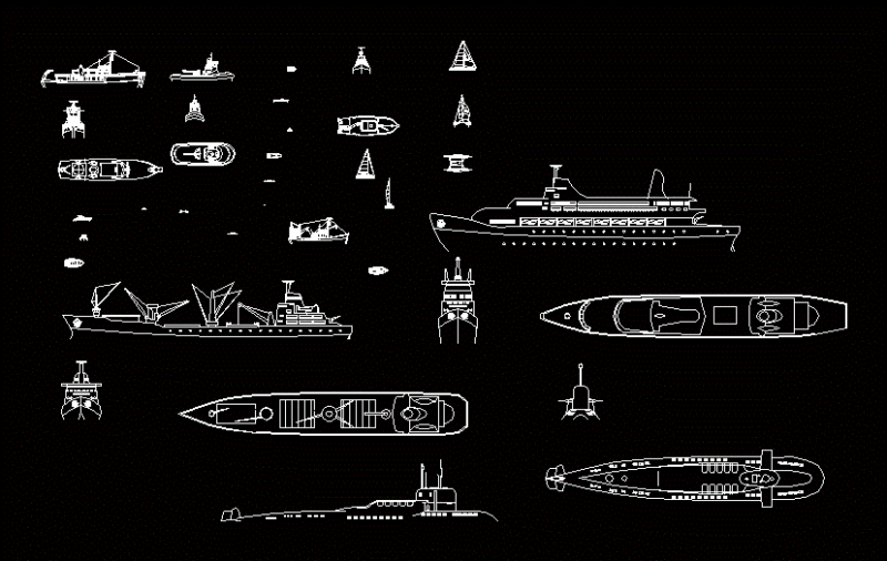 Boats / Blocks / Boats Autocad Blocks Ready Use DWG Block for AutoCAD