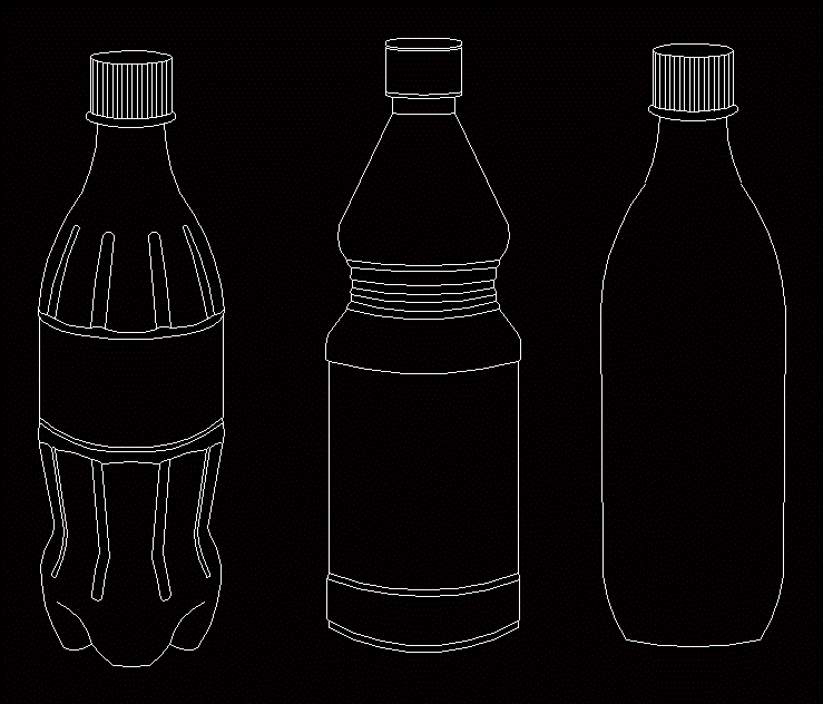 Bottles Or Containers 2D DWG Elevation for AutoCAD 