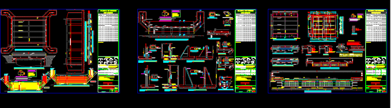 Bridge – Flagstone On Beams 18m DWG Block for AutoCAD