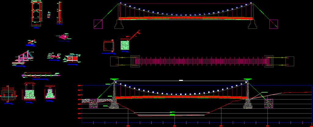 Bridge Floats DWG Section for AutoCAD