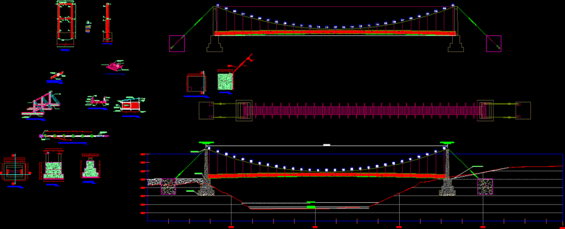 Bridge Floats DWG Section for AutoCAD