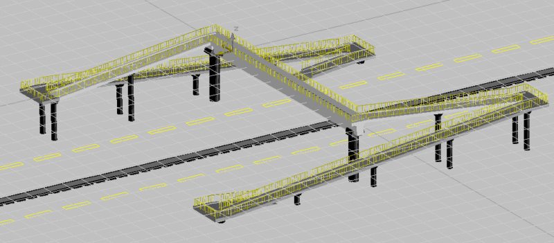 Bridge In 3D DWG Model for AutoCAD