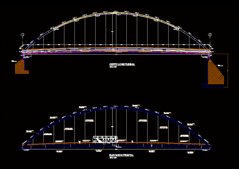 Bridge Metal Arc DWG Block for AutoCAD