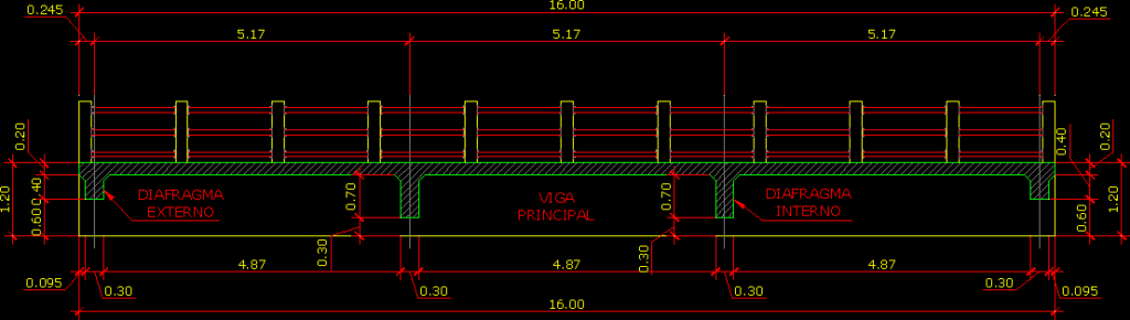 Bridge Of 16m Long DWG Block for AutoCAD