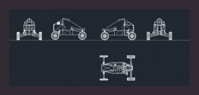 Buggy 4×4 DWG Elevation for AutoCAD