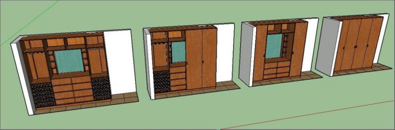 Built Closet 3D SKP Model for SketchUp