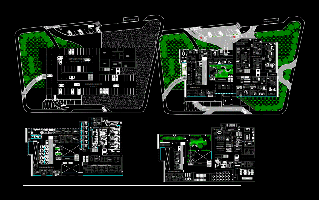 Burn Hospital DWG Block for AutoCAD