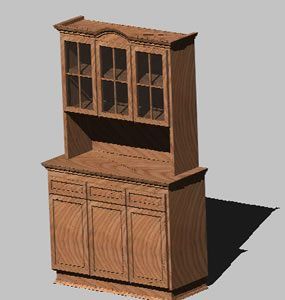 Wooden Show Case 3D DWG Model for AutoCAD