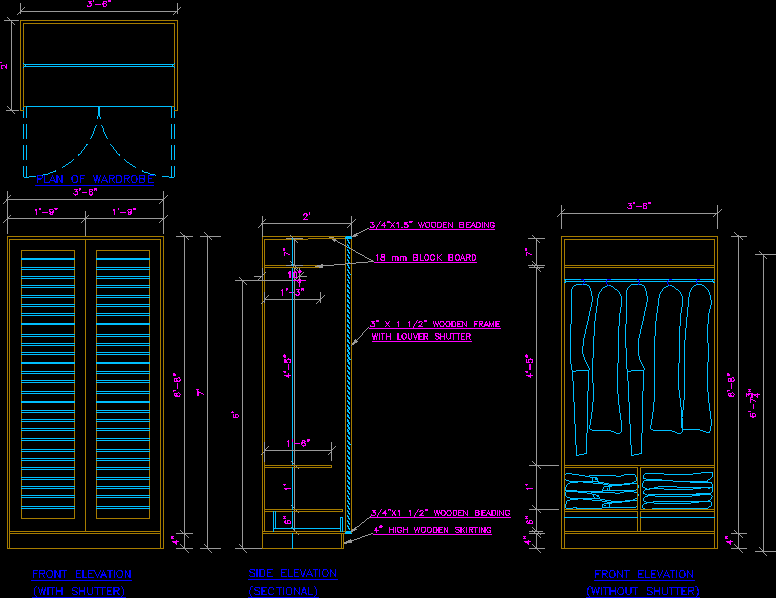  Cabinet  DWG  Detail for AutoCAD  Designs CAD