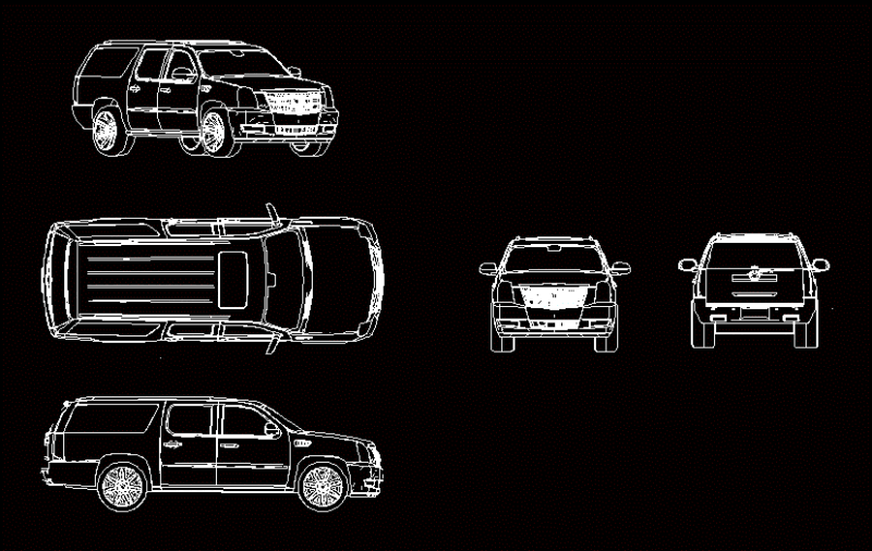Cadillac Escalade Suv DWG Block for AutoCAD