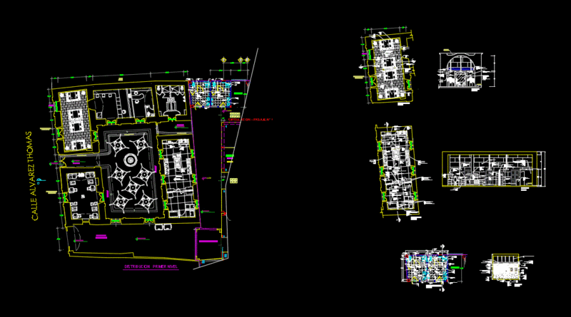 Cafeteria Plan Project Level And Blueprint DWG Full Project for AutoCAD