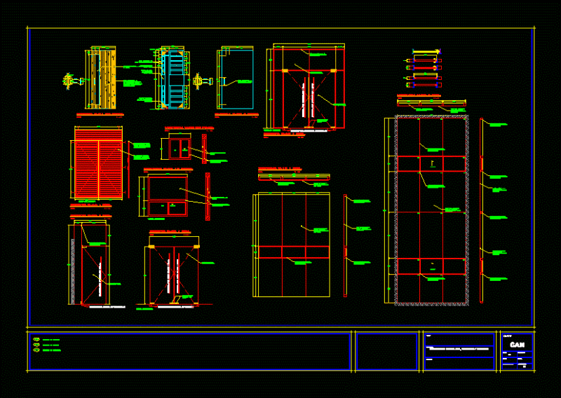 Canceleria Details Of Doors And Windows DWG Plan for AutoCAD