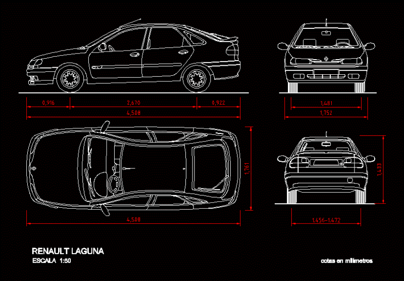 Car 2D DWG Model for AutoCAD
