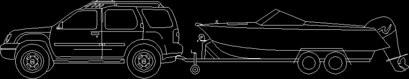 Car And Boat DWG Block for AutoCAD