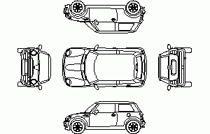Car Mini Copper 1d DWG Plan for AutoCAD