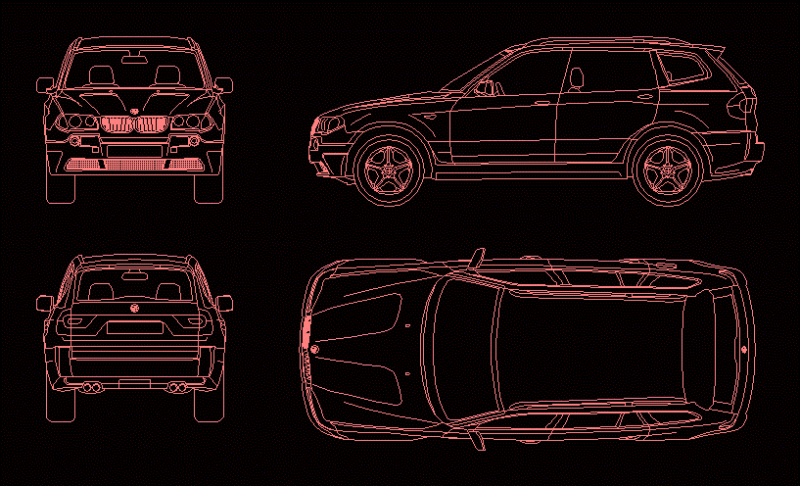 Car Model Bmw X3 Car DWG Model for AutoCAD