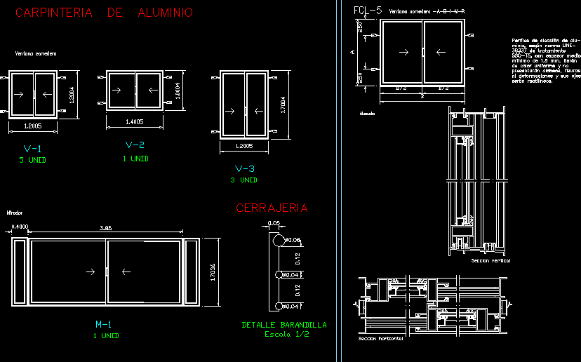 Carpentry Of Aluminium DWG Detail for AutoCAD • Designs CAD