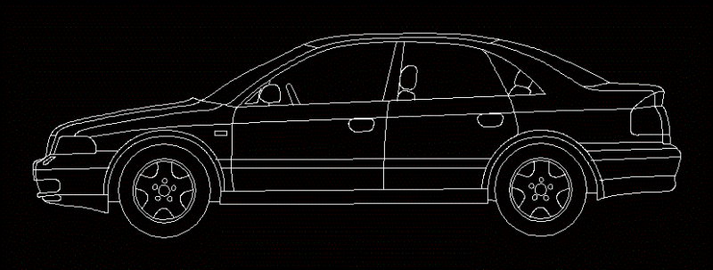 Car Profile 2D DWG Elevation for AutoCAD