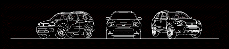 Cars 2D DWG Elevation for AutoCAD
