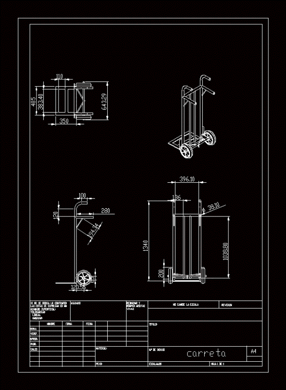 Cart DWG Block for AutoCAD