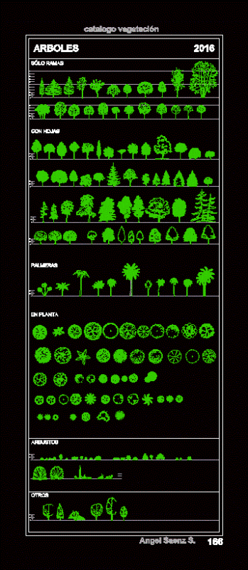 2D Block Trees and Shrubs in Elevation and Plan DWG Plan for Autocad