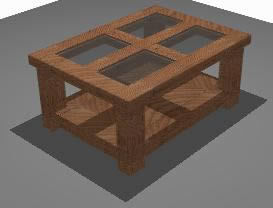 Glass Center Table 3d Dwg Model, Wooden Center Table With Glass