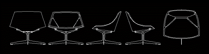 Chair Space 2D DWG Elevation for AutoCAD