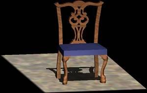 Antique Chippendale Chair 3D DWG Model for AutoCAD