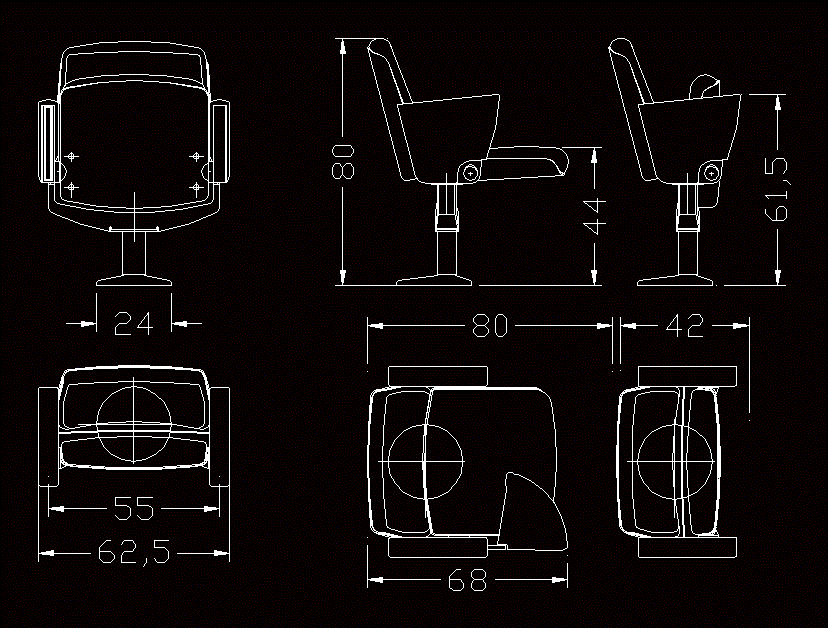 Чертеж кресла автокад