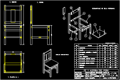 Wooden Chair 2D DWG Detail for AutoCAD • Designs CAD
