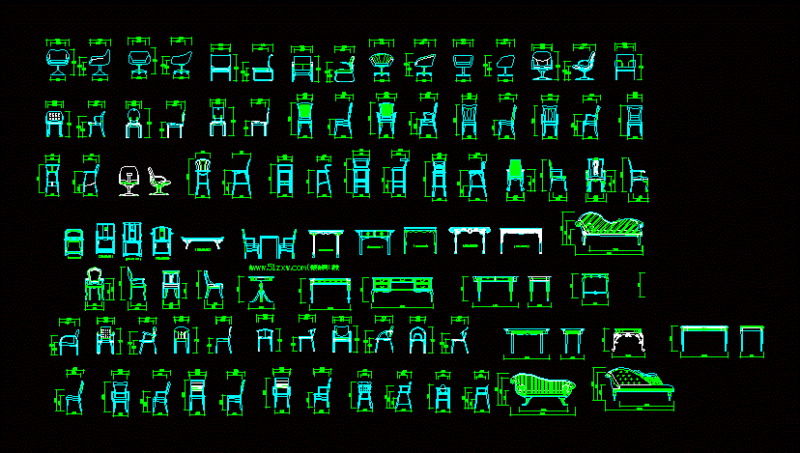 Chair Blocks DWG Block for AutoCAD