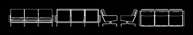 Chair Of Three Bodies 2D DWG Elevation for AutoCAD