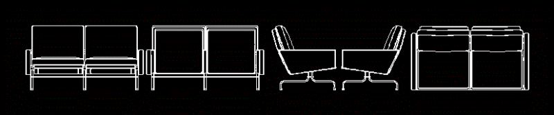 Chair Of Two Bodies DWG Elevation for AutoCAD