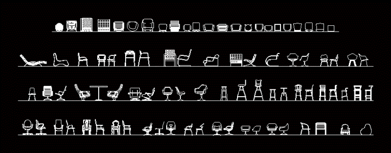 Chairs And Armchairs DWG Block for AutoCAD