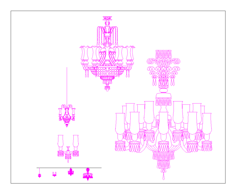 Chandelier DWG Block for AutoCAD