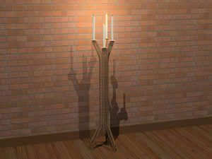 Floor Standing Candle 3D 3DS Model for 3D Studio Max
