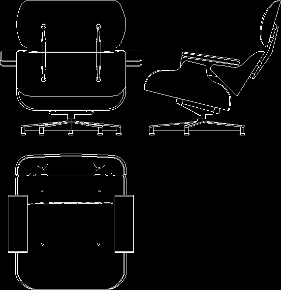 Charles Eames; Lounge Chair; 1956 DWG Block for AutoCAD 