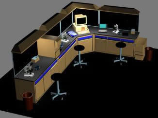 Corner Workstation Desk 3d 3ds Model For 3d Studio Max