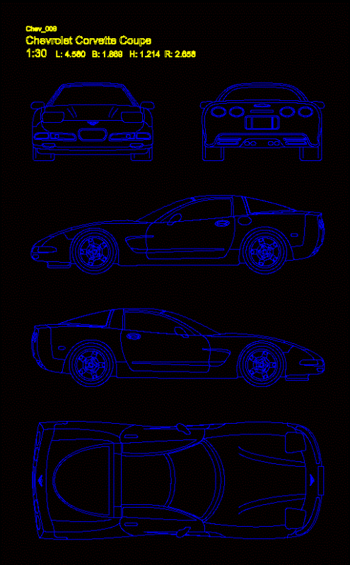 Chevrolet Corvette DWG Block for AutoCAD