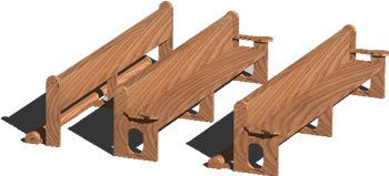 Church Bench 3D DWG Model for AutoCAD Designs CAD