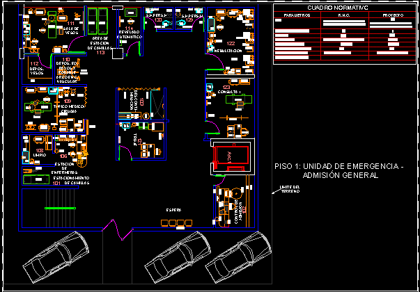 Clinical Furniture Floor Emergency - DWG Block for AutoCAD • Designs CAD